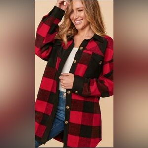 Haptics Lightweight Buffalo Plaid Shacket w/pockets~NEVER WORN~NWOT